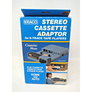 KRACO KCA - 7 - STEREO CASSETTE ADAPTOR for 8 TRACK *NEW IN BOX! *VINTAGE!